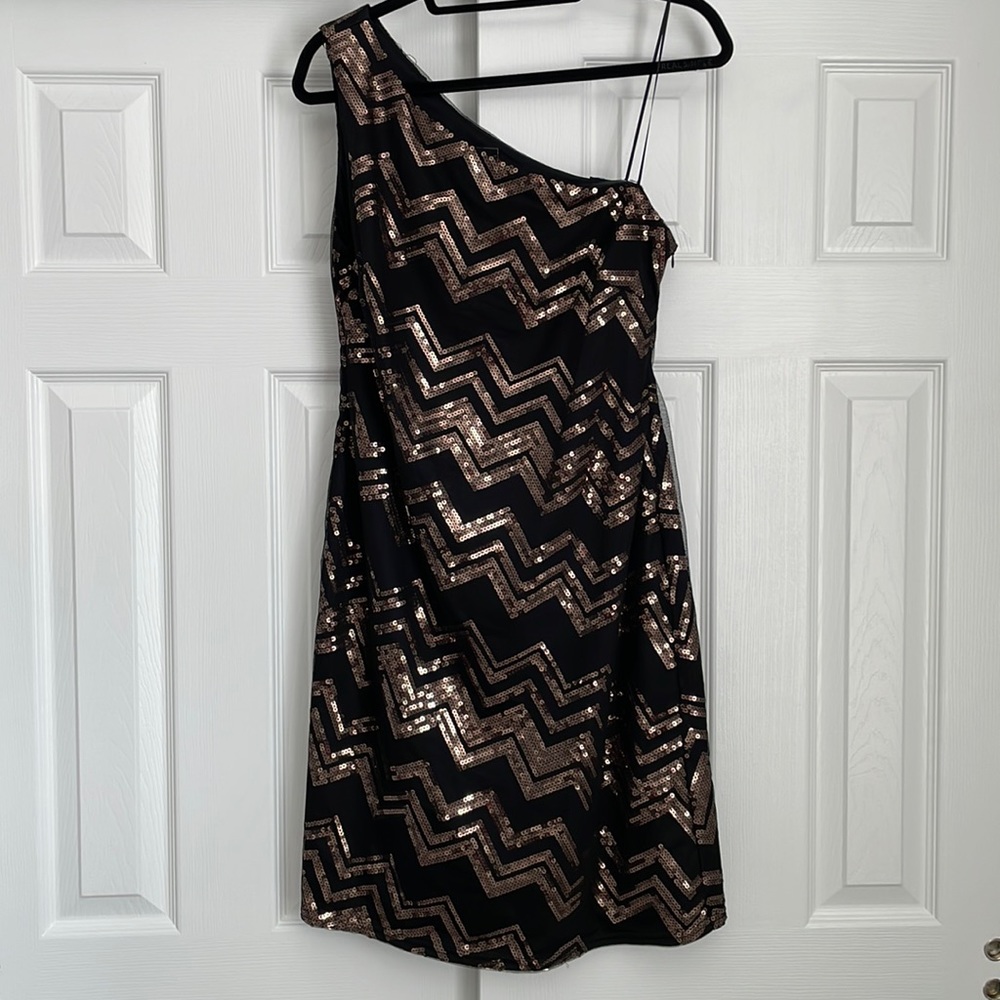 Women’s One Shoulder Sequin Embellished Cocktail Dress